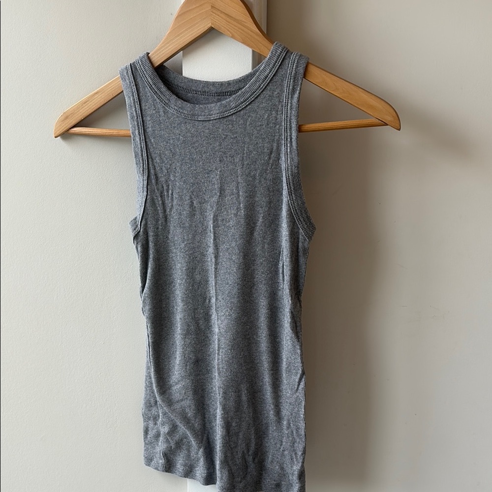 A New Day Gray Ribbed Sleeveless Tank Top